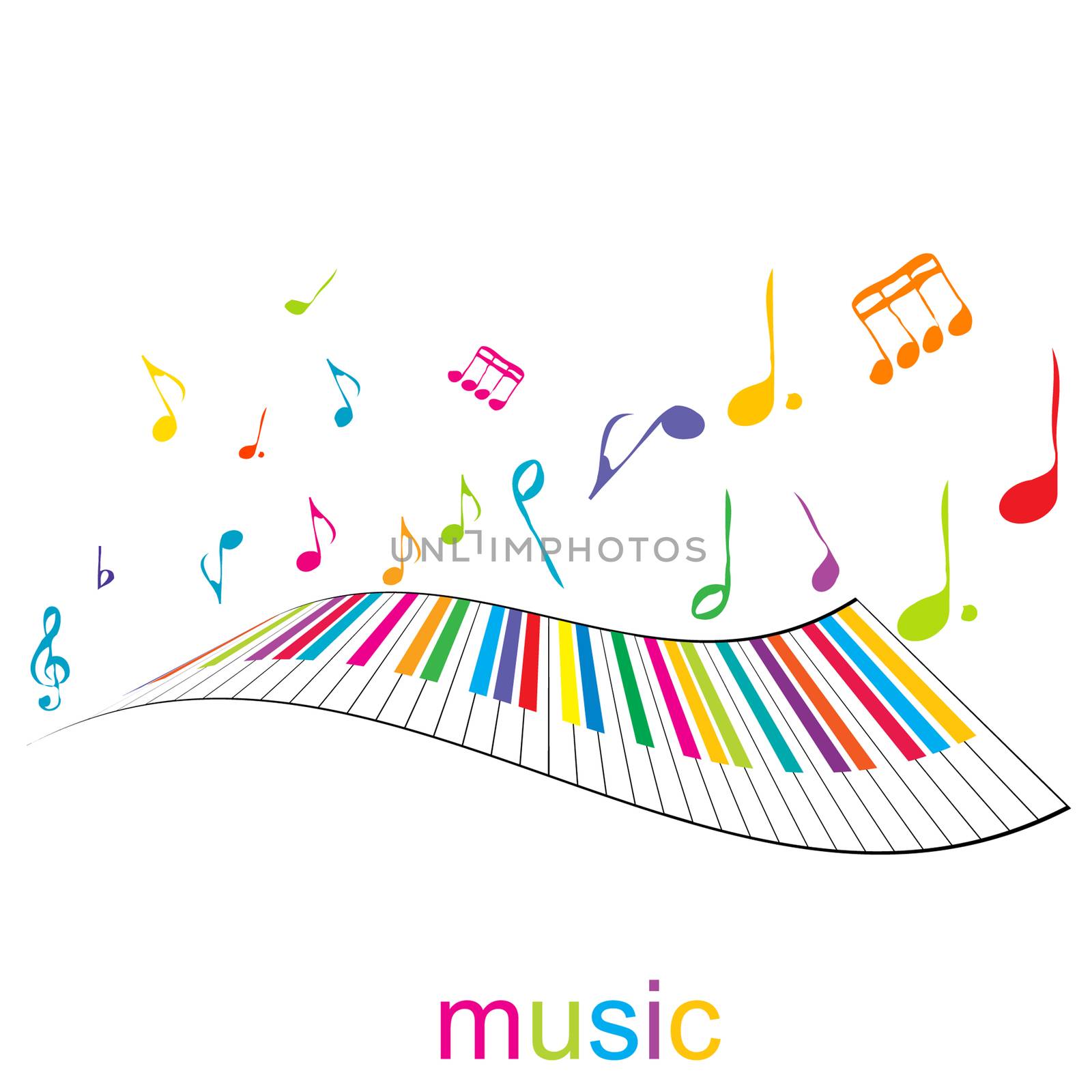 Music poster with piano keys and music notes by hibrida13