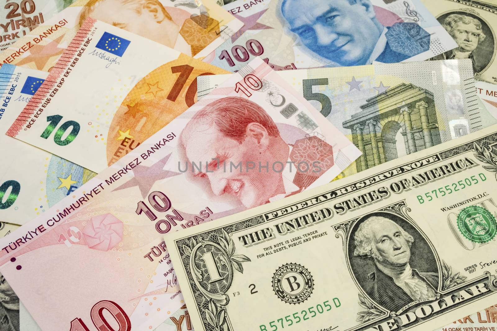 turkish lira, american dollar and euro banknotes by yilmazsavaskandag