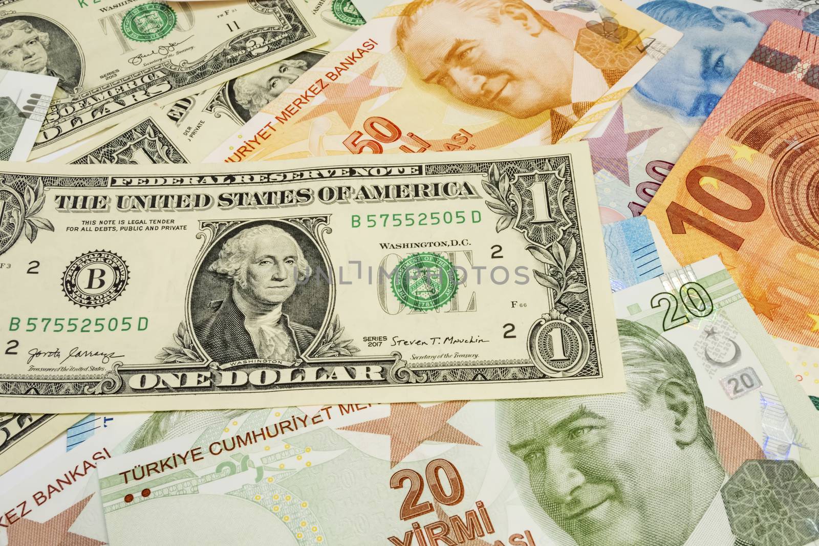 turkish lira, american dollar and euro banknotes by yilmazsavaskandag
