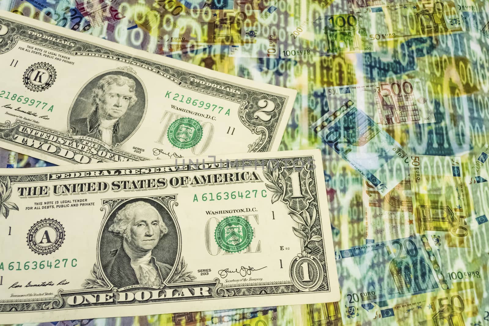 close up US dollar banknotes on background.