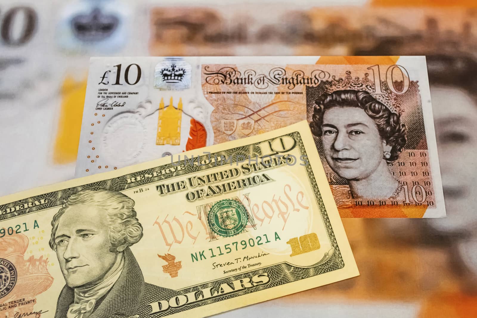 close up US dollar banknotes on background.