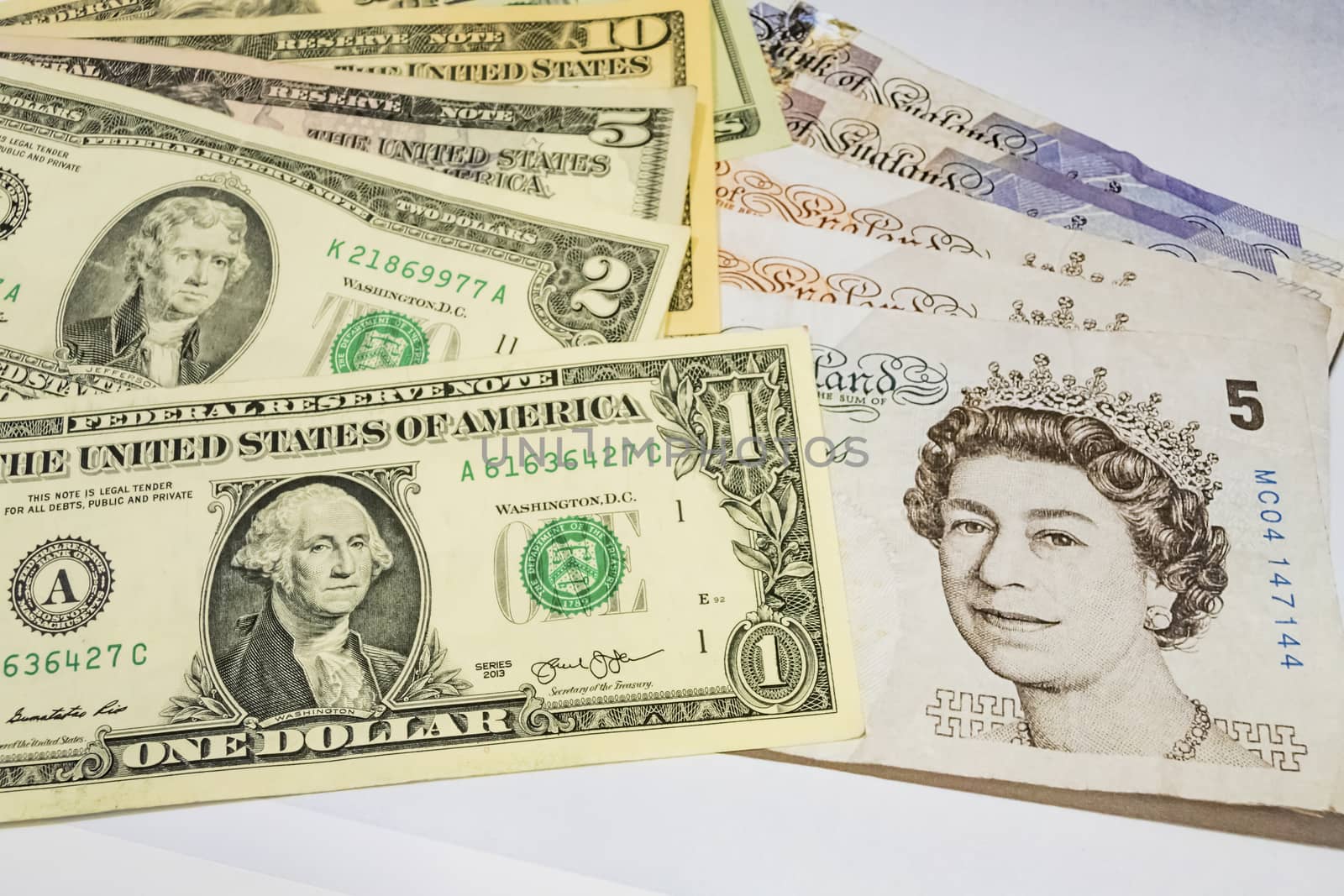 close up US dollar banknotes on background.