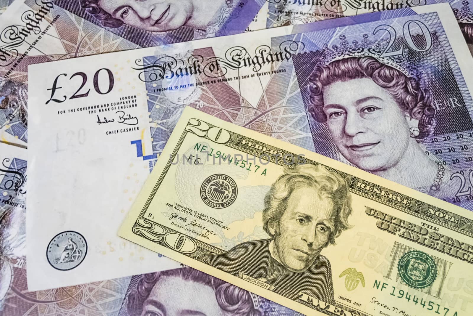 close up US dollar banknotes on background.