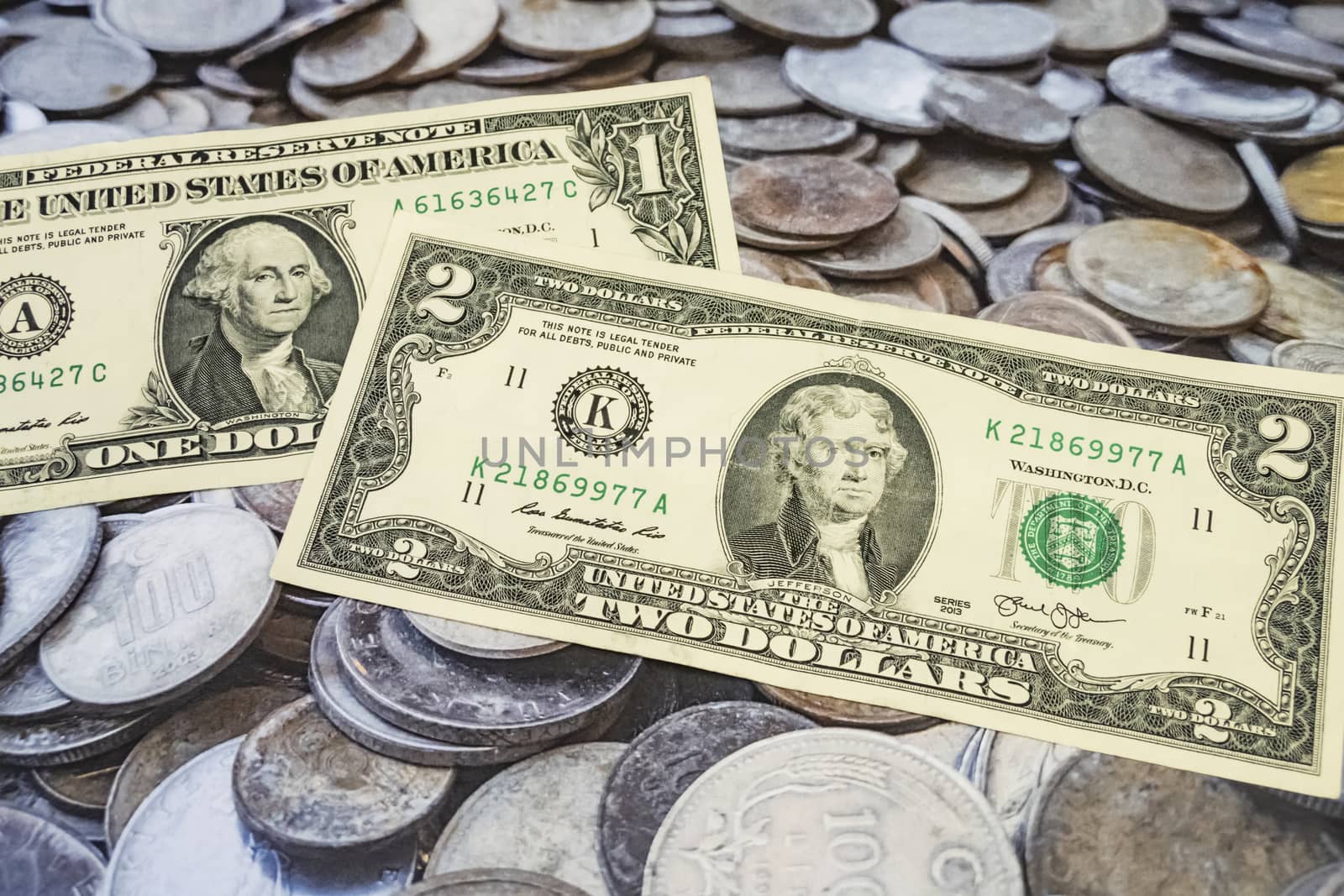 close up US dollar banknotes on background.