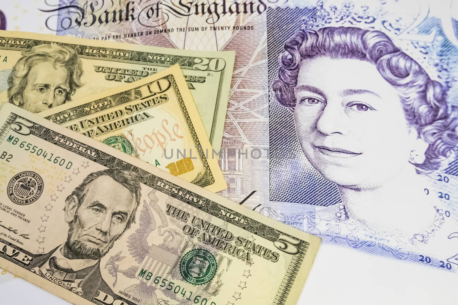 close up US dollar banknotes on background.