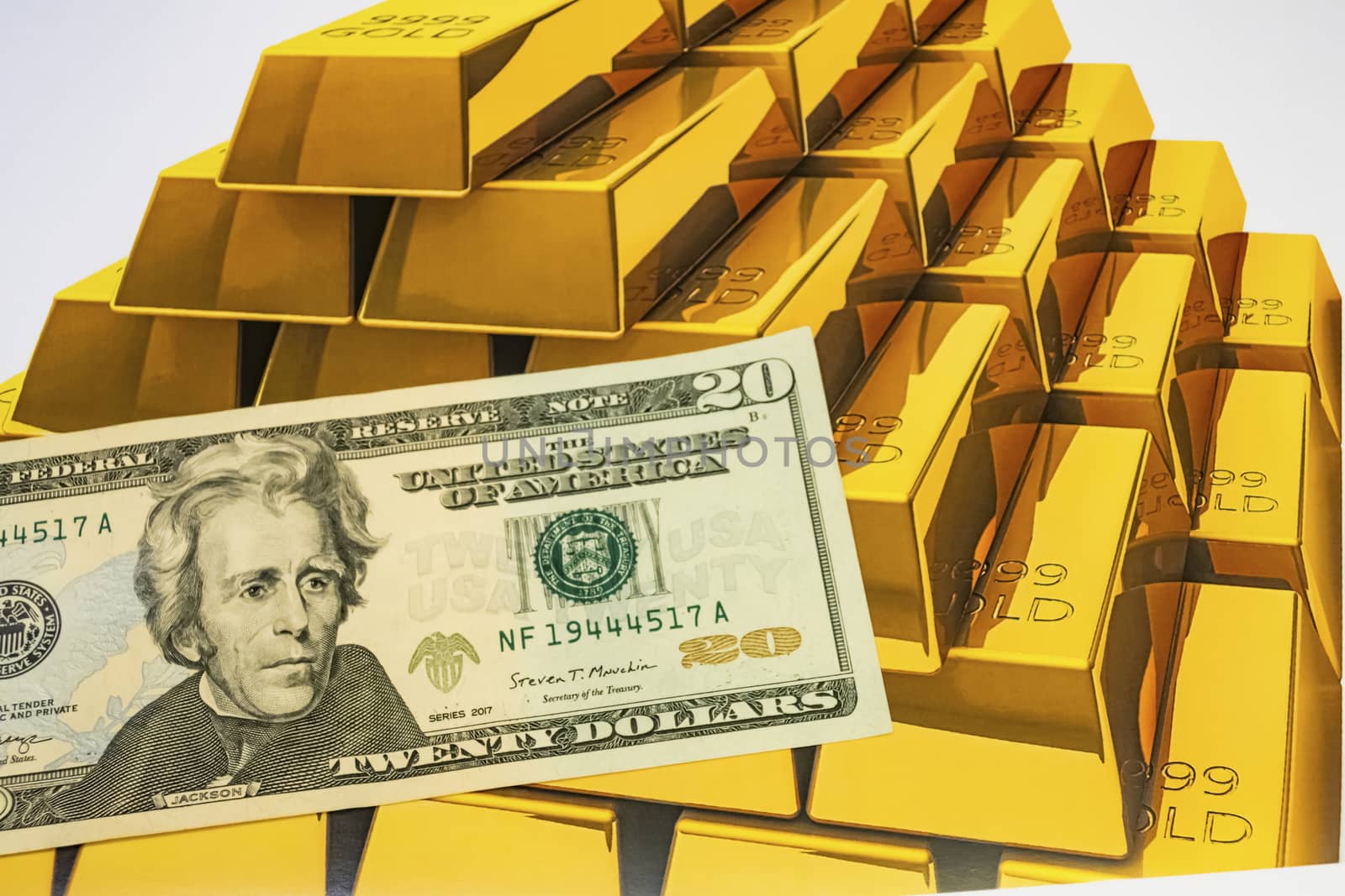 close up US dollar banknotes on background.