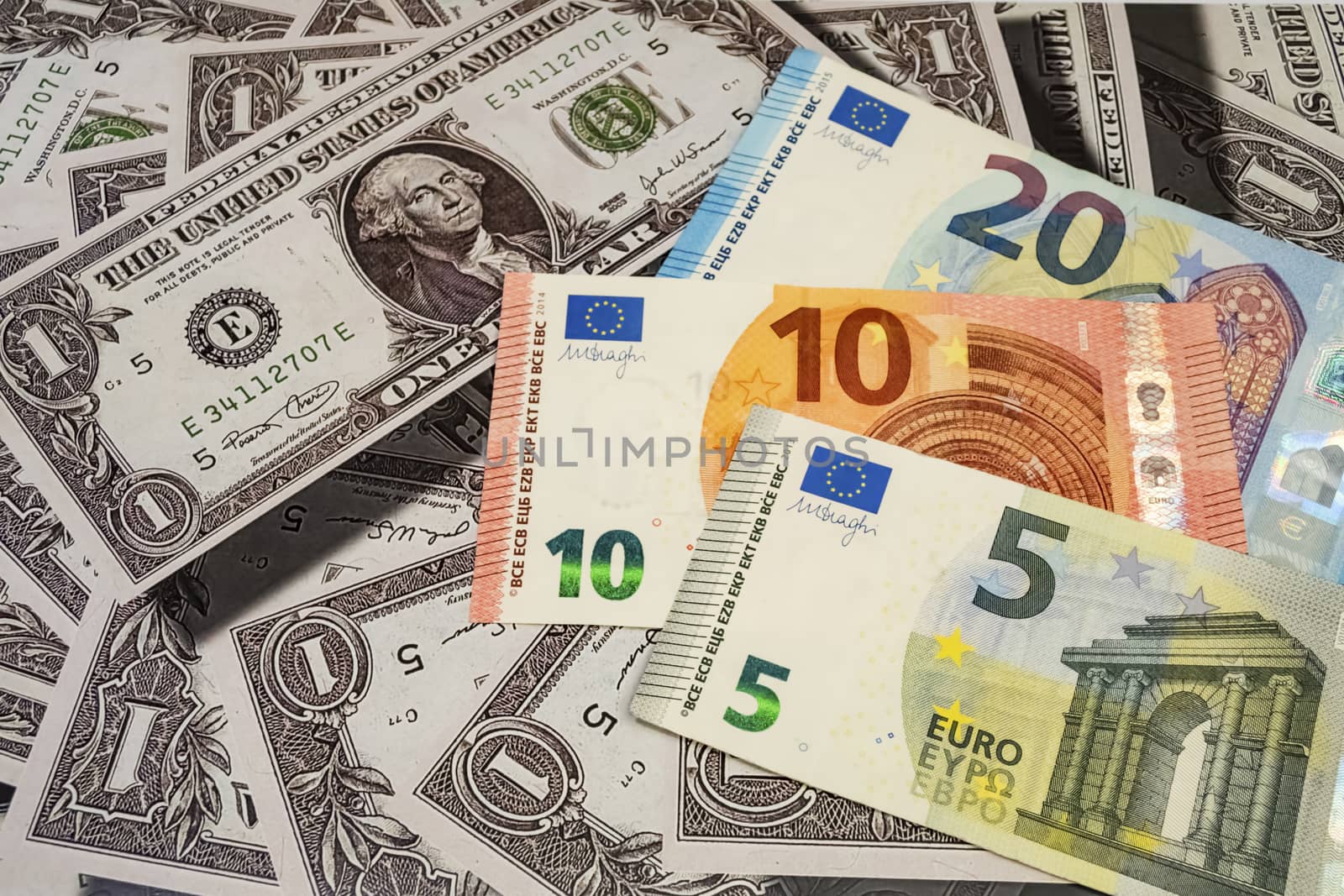close up euro banknotes on background