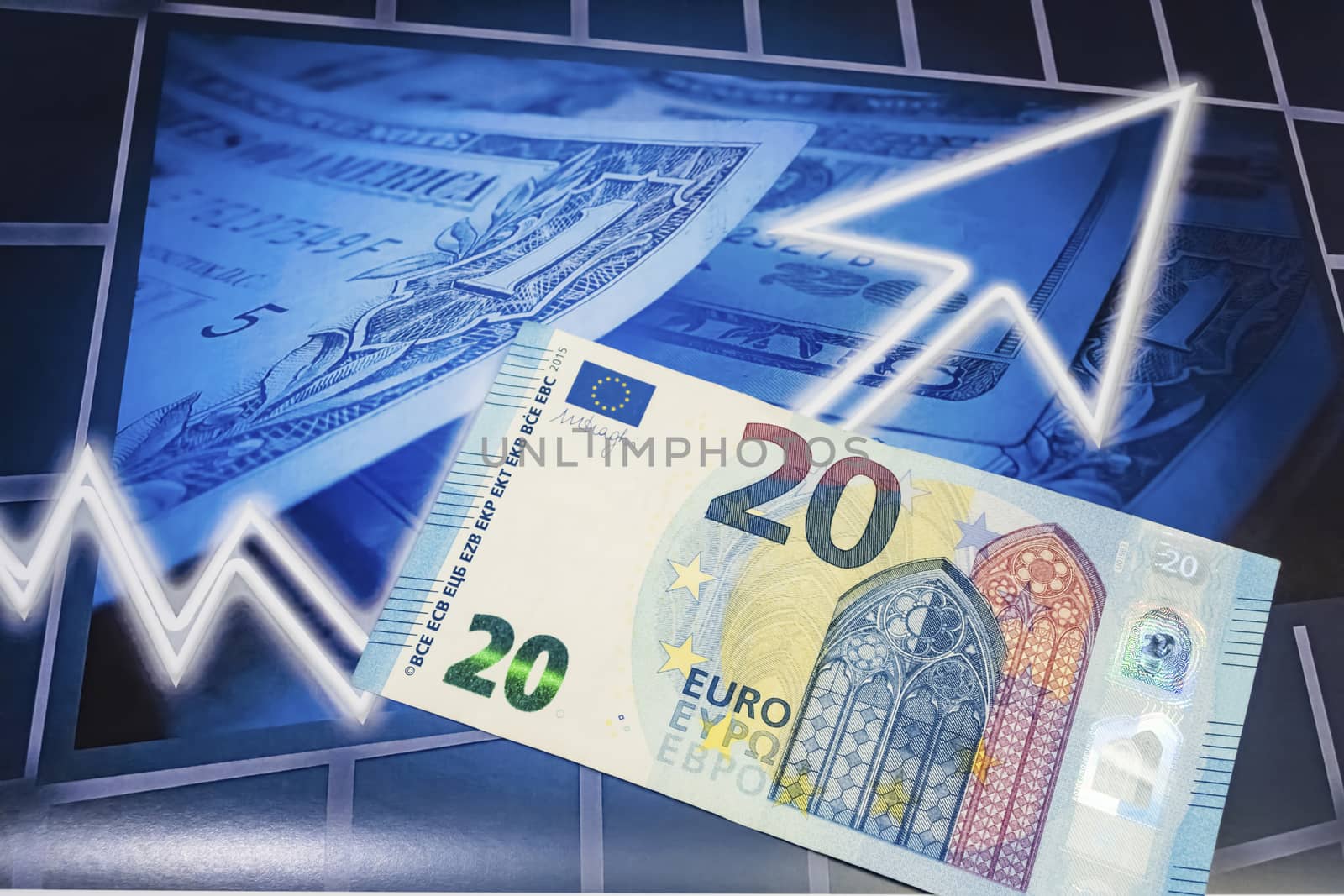 close up euro banknotes on background
