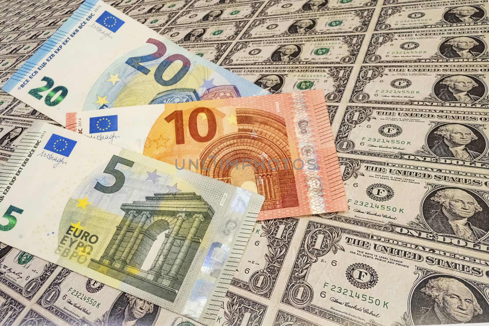 close up euro banknotes on background