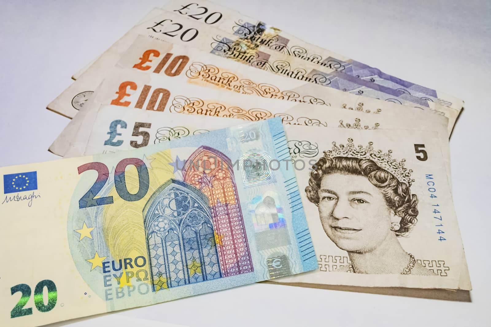 close up euro banknotes on background