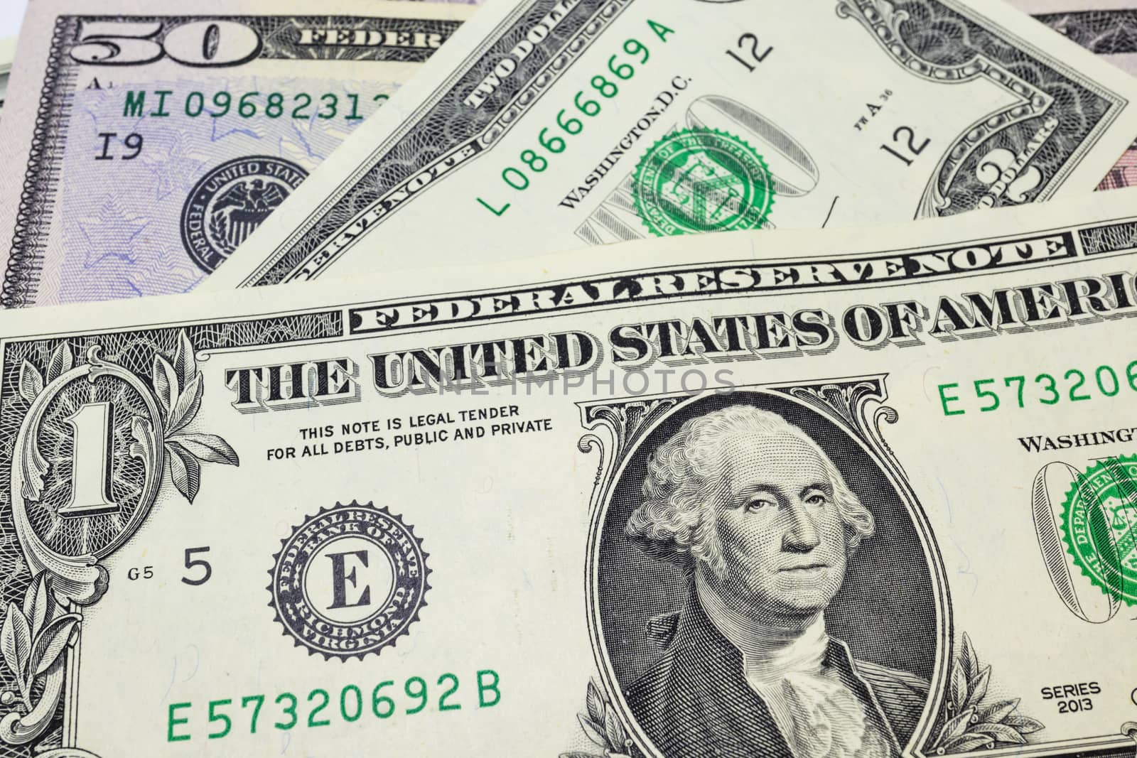 close up US dollar banknotes on background.