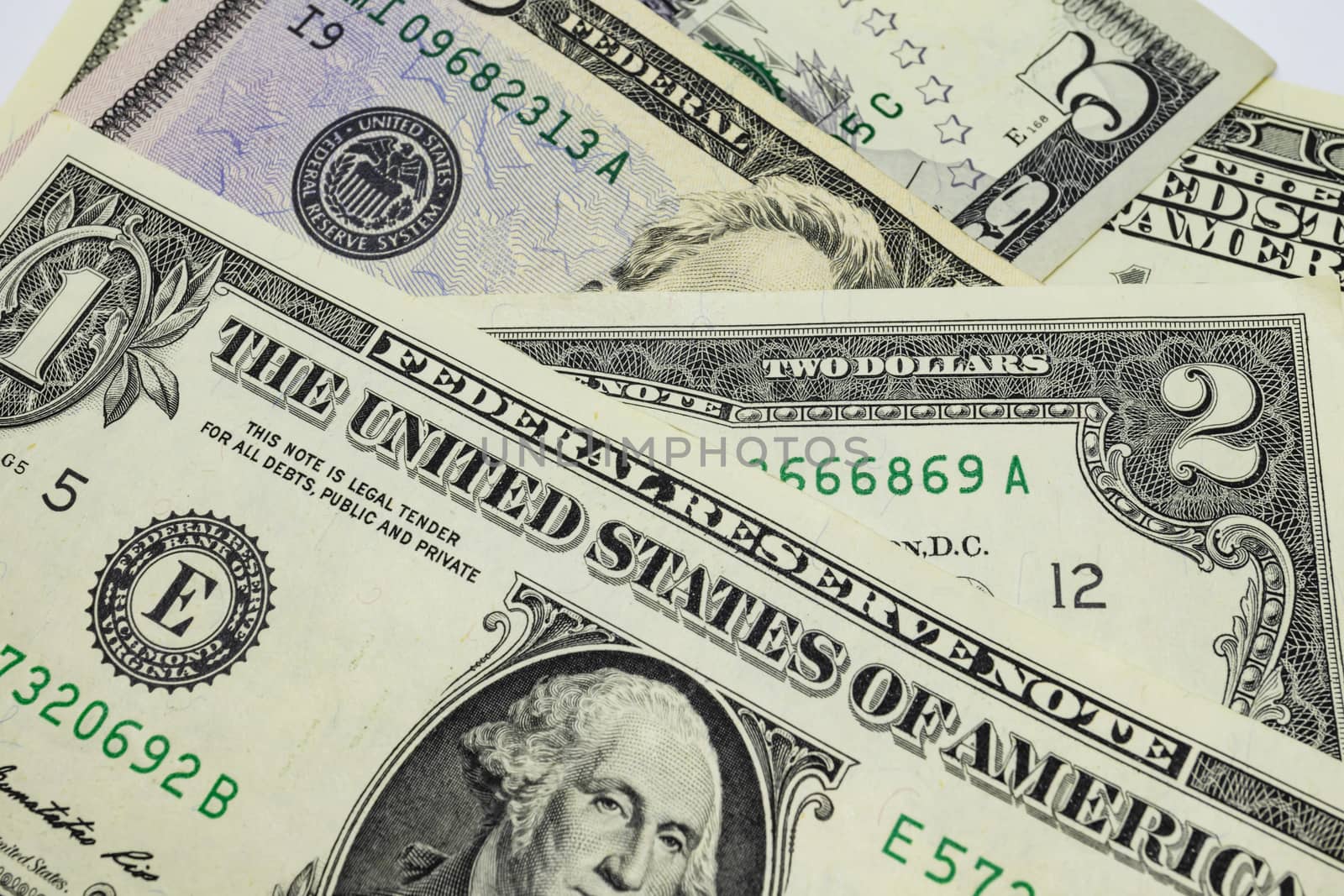 close up US dollar banknotes on background.