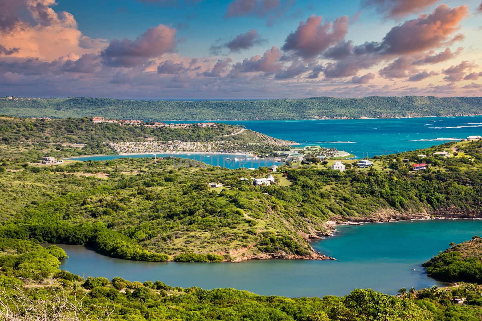 Green Hills and Blue Lagoons of Antigua by dbvirago