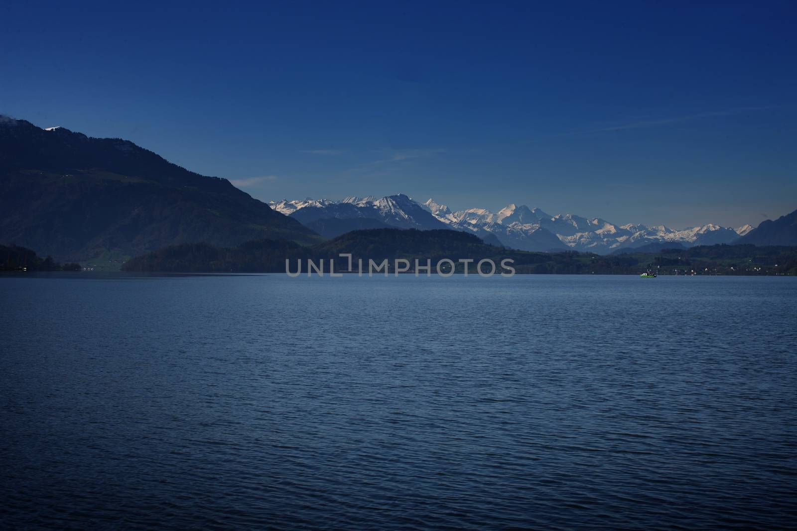 pictures of the city of Zug, Switzerland. Lake and mountains