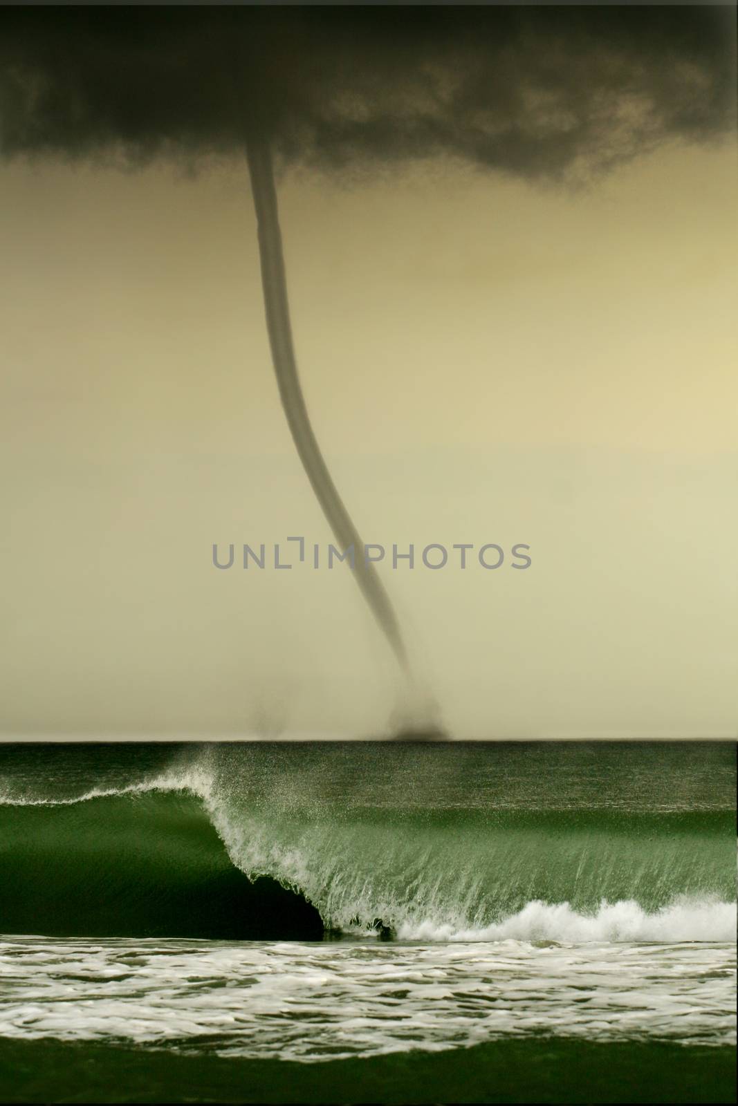 bad weather and storm with the wind on the sea. tornado over the ocean by PeterHofstetter