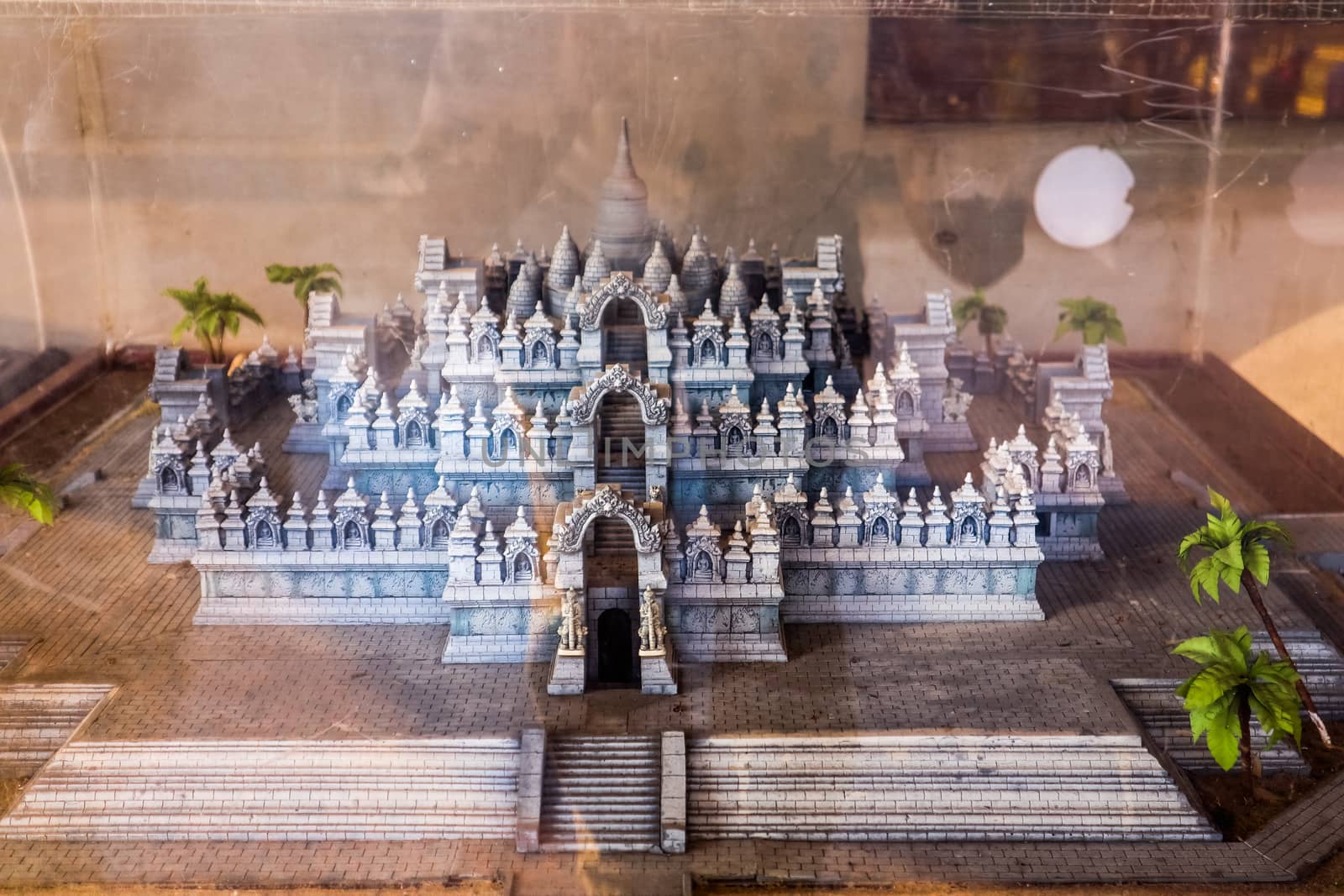 maquette of castle in a thai buddhist temple in Bangkok, Thailand. The photo is taken on 25.12.19