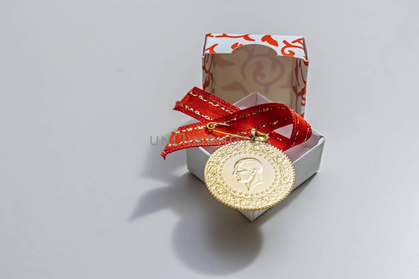 close up traditional turkish gold coins on background