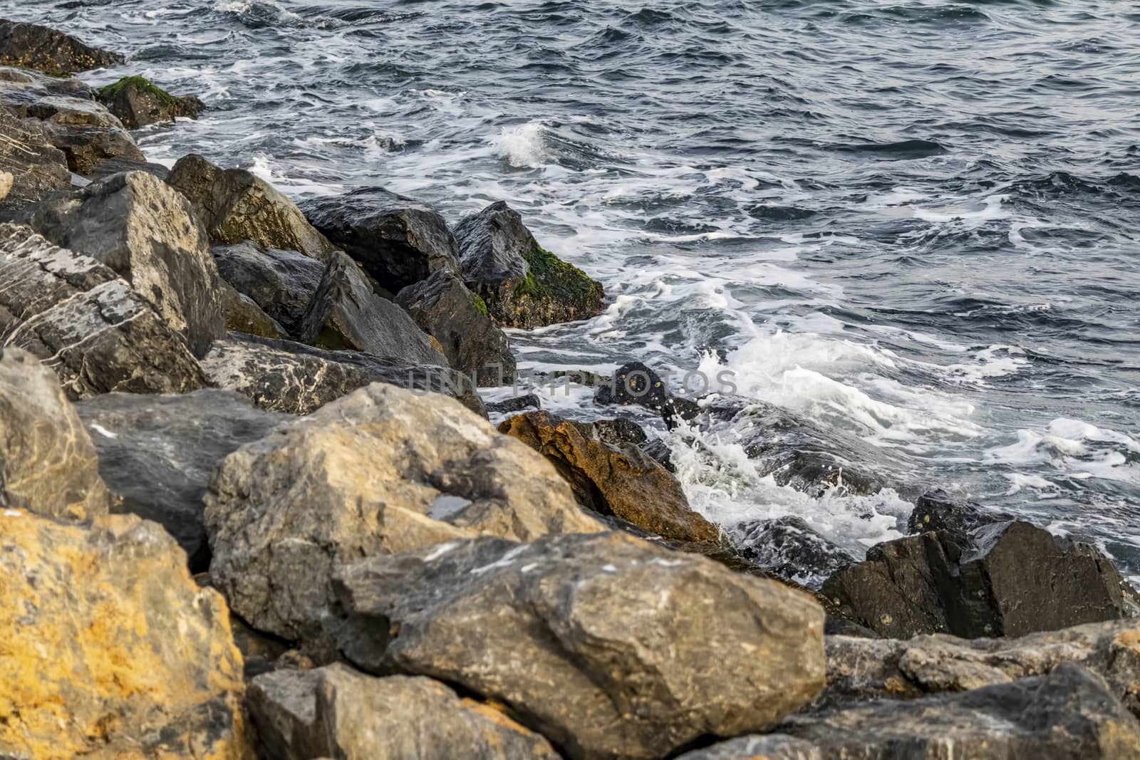 wavy sea view in nature for background and wallpaper by yilmazsavaskandag