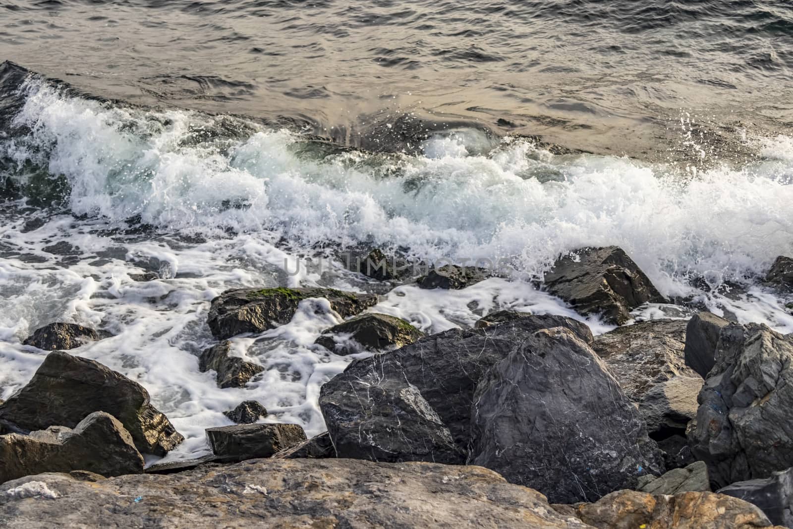 wavy sea view in nature for background and wallpaper by yilmazsavaskandag