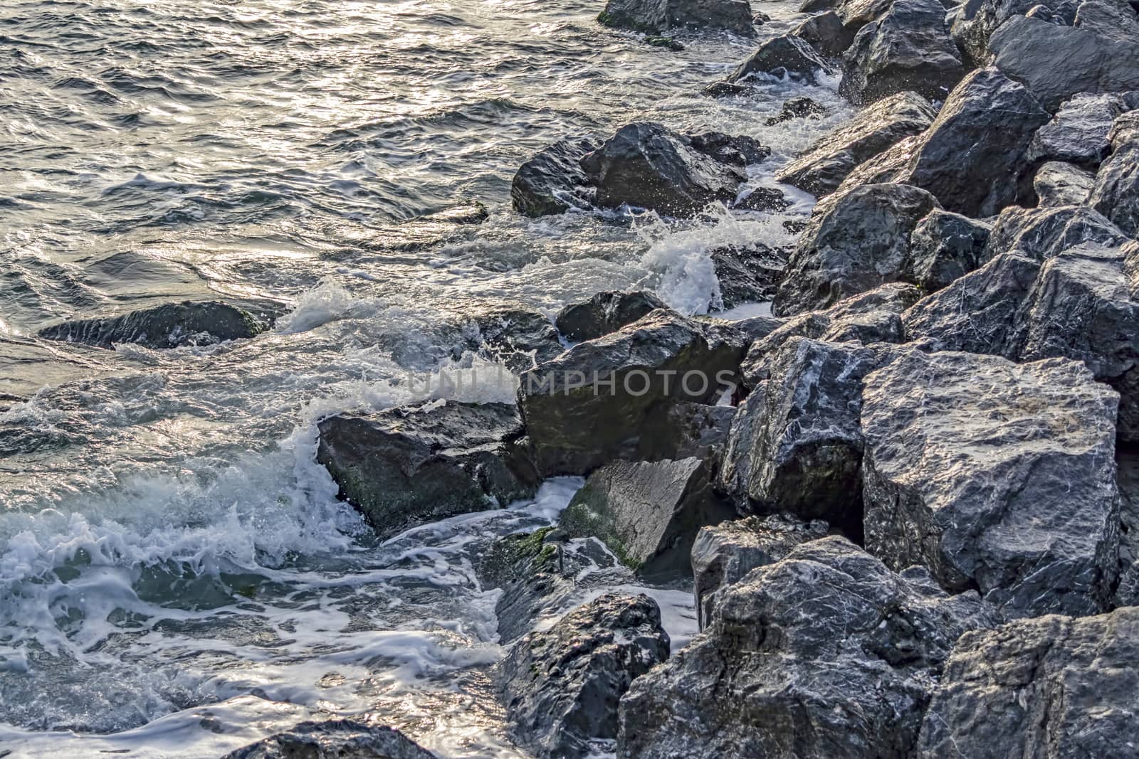 wavy sea view in nature for background and wallpaper by yilmazsavaskandag