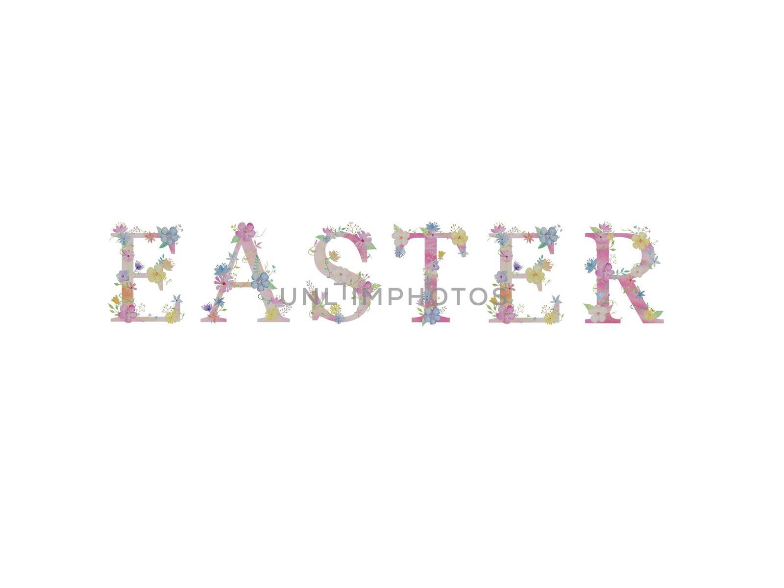 Happy easter colors on white background - 3d rendering