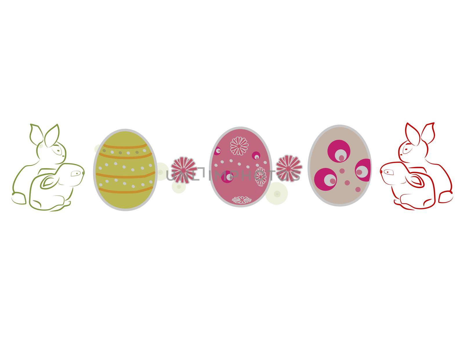 Happy easter on white background - 3d rendering by mariephotos