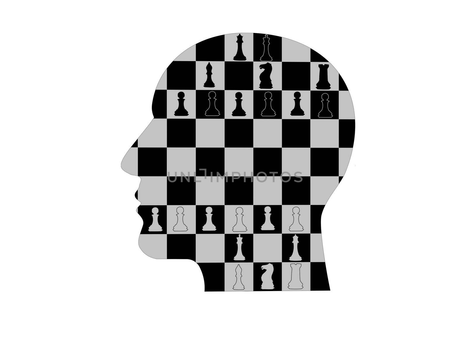 Chess business idea for competition on it isolated in white background - 3d rendering