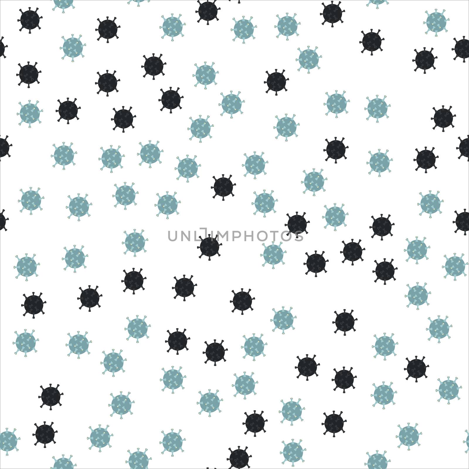 Seamless pattern with virus bacteria. Latest trend news, fashion bloggers post. Flat cartoon illustration with copyspace on white background. Vector illustration.