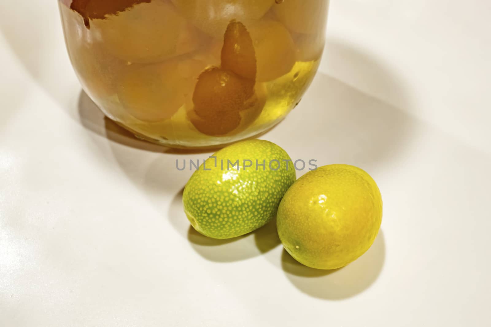 close up kumquat fruits on background