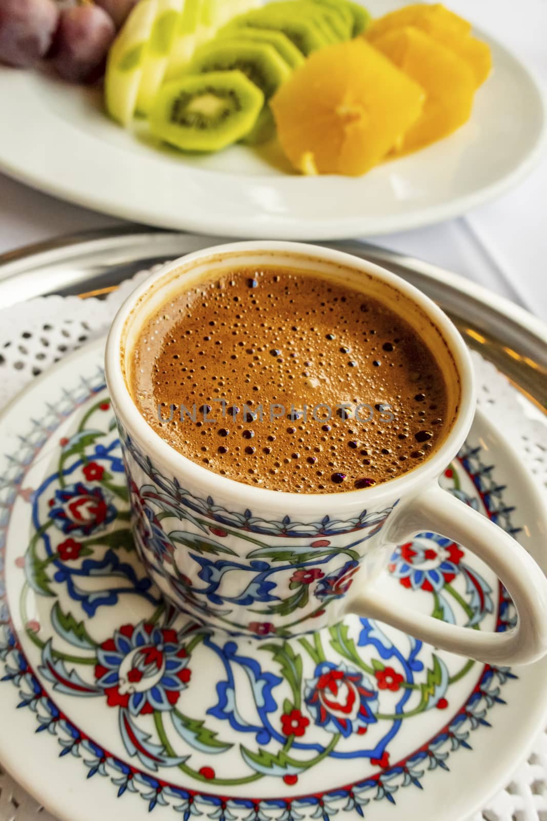 traditional turkish coffee in cup