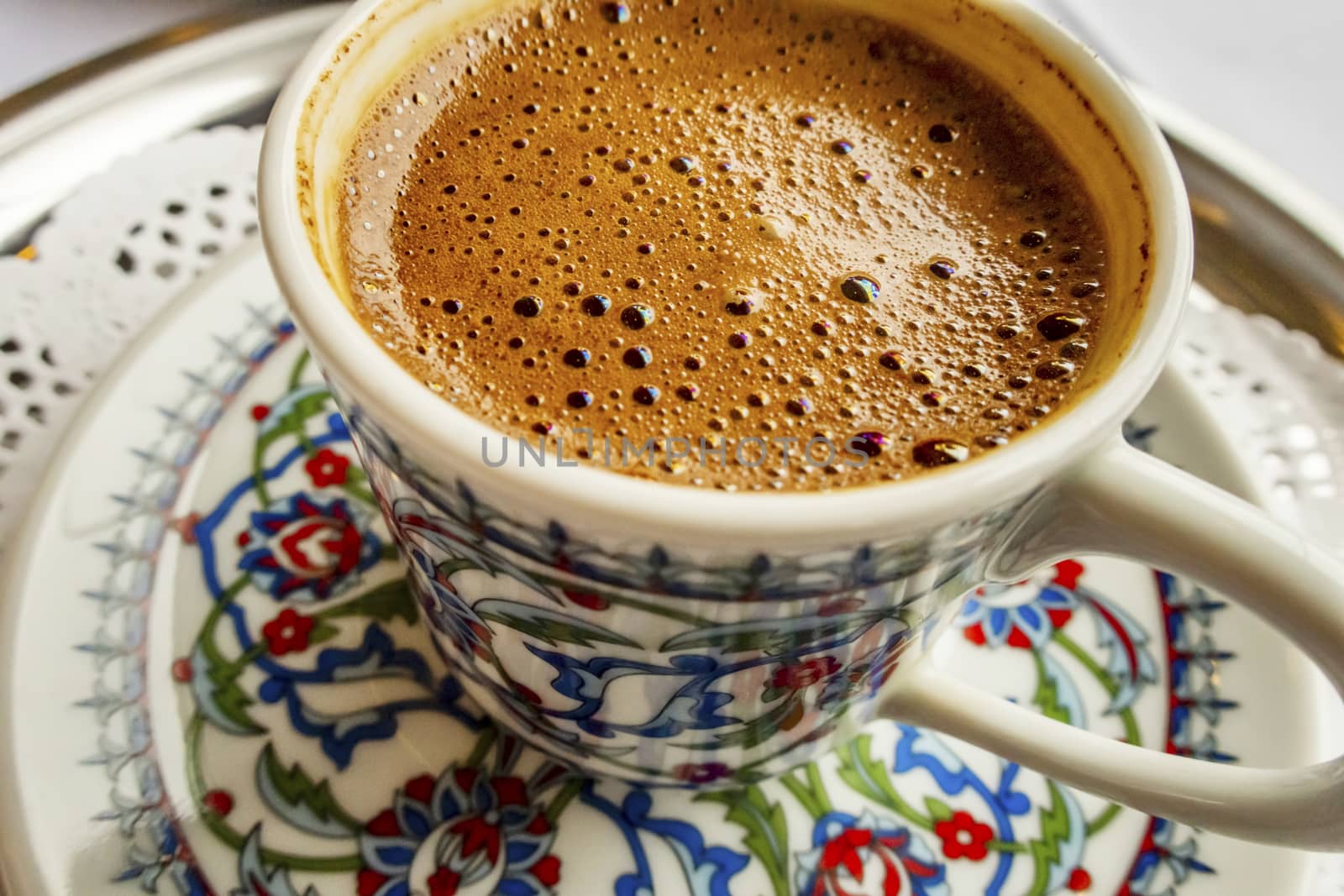 traditional turkish coffee in cup