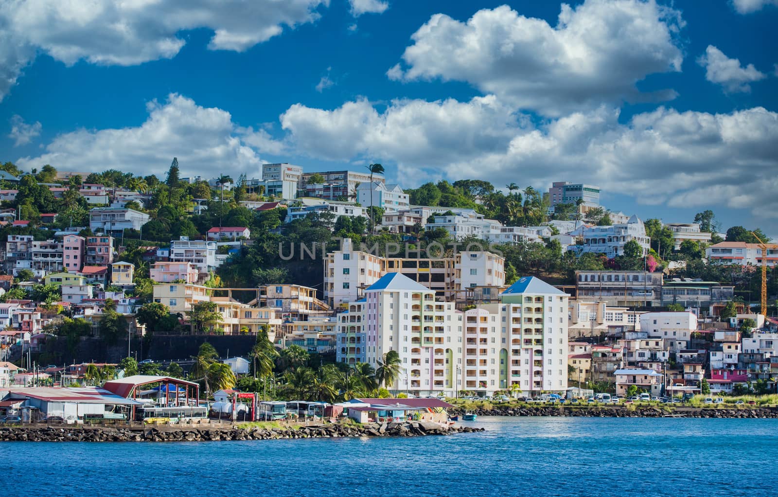 Colorful Hotel on Coast of Martinique by dbvirago