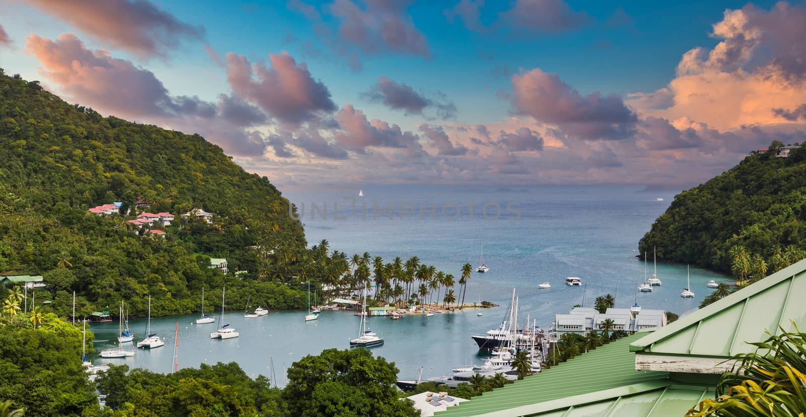 Marigot Bay Beyond Green Tin Roof by dbvirago