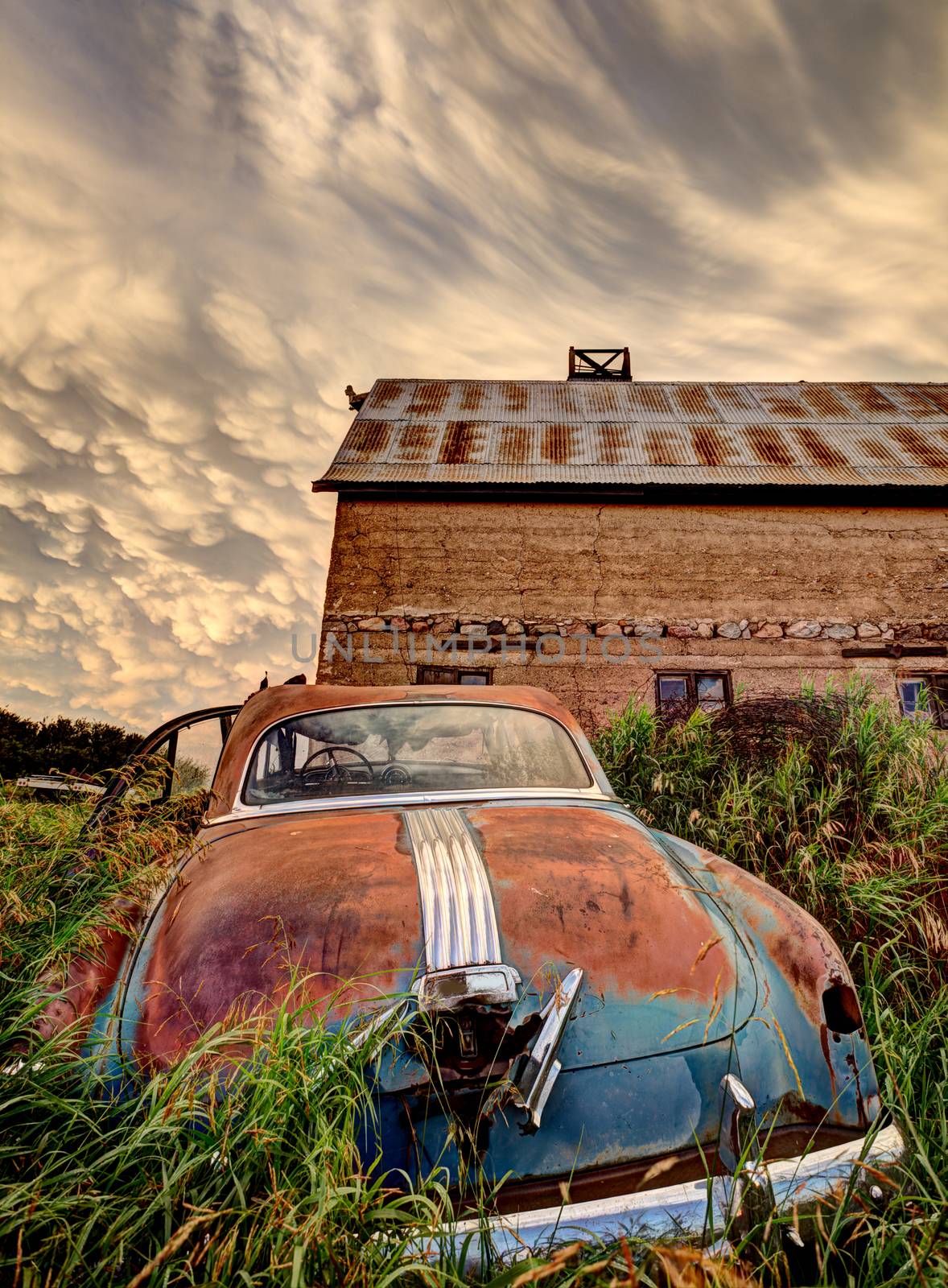 Prairie Storm Canada summer rural major antique car