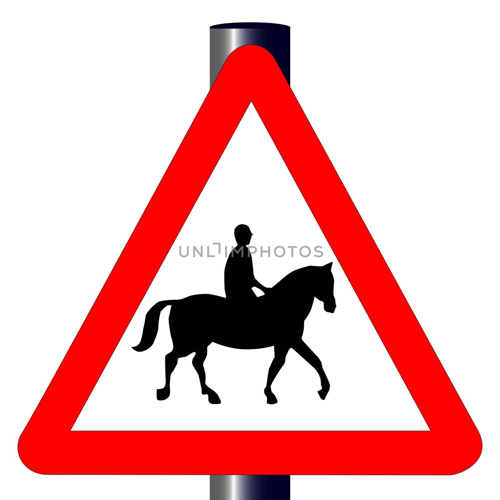 Horse and Rider Traffic Sign by Bigalbaloo