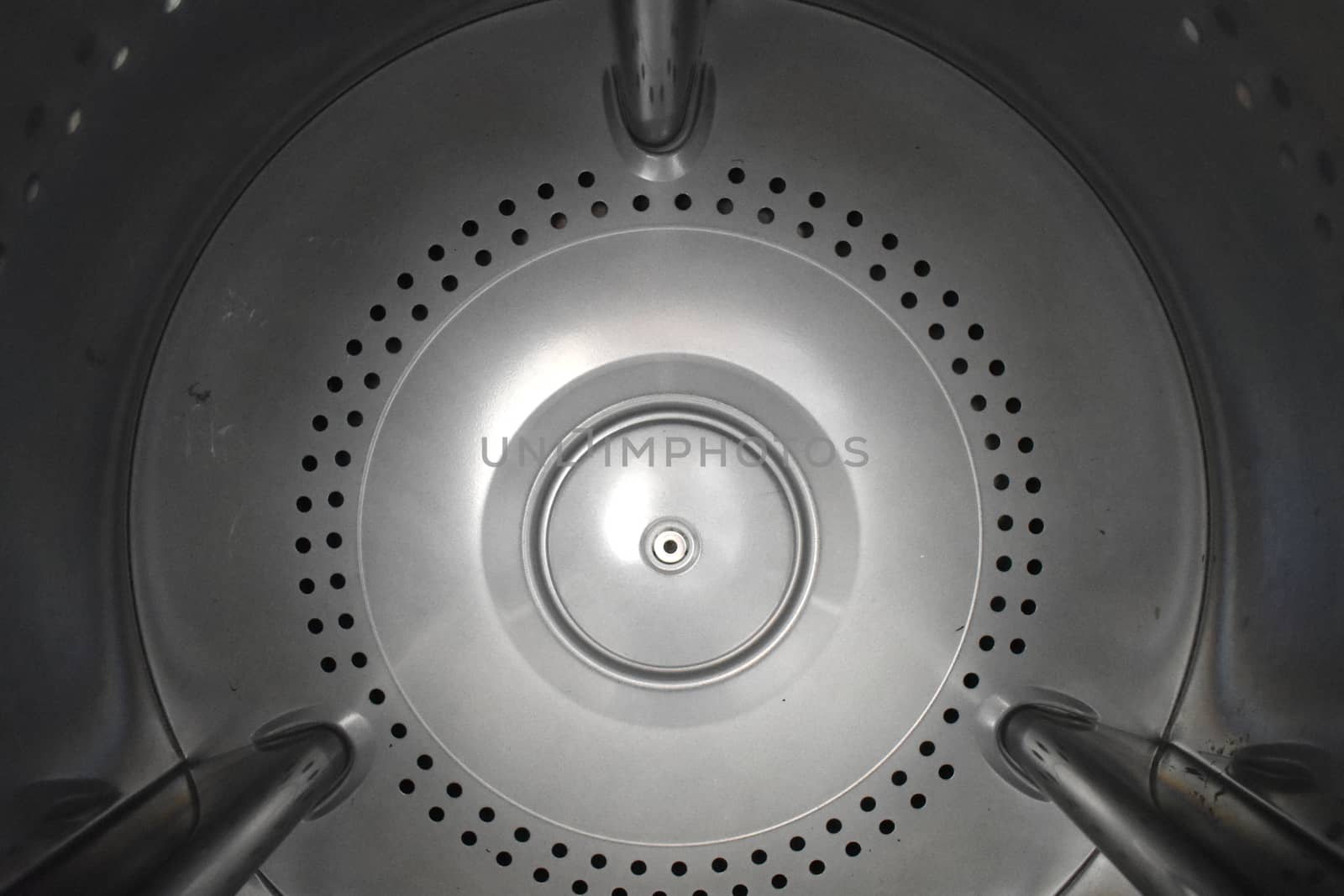 The inside of a tumble dryer