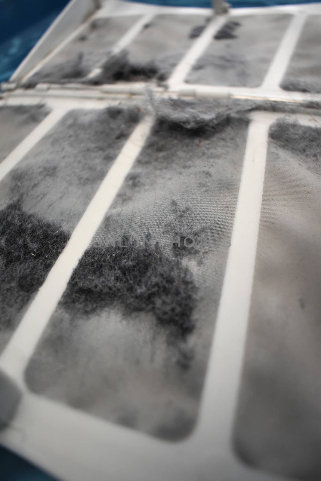 A small amount of lint in a dryer filter