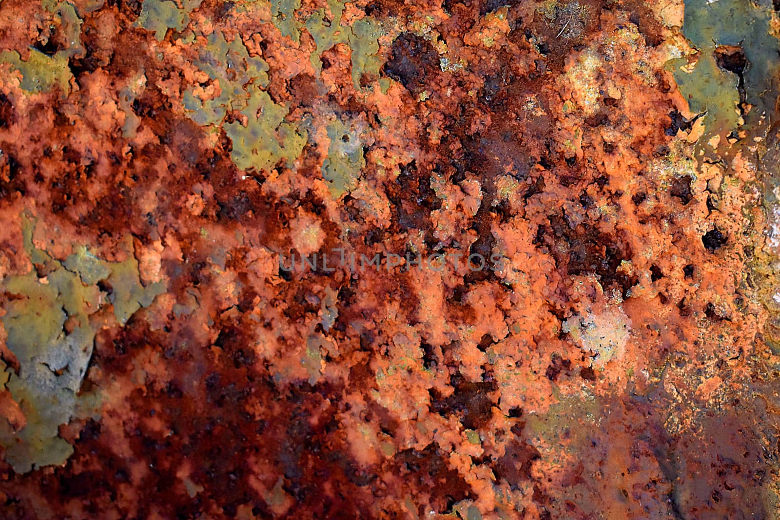 A close up of rusty iron cladding