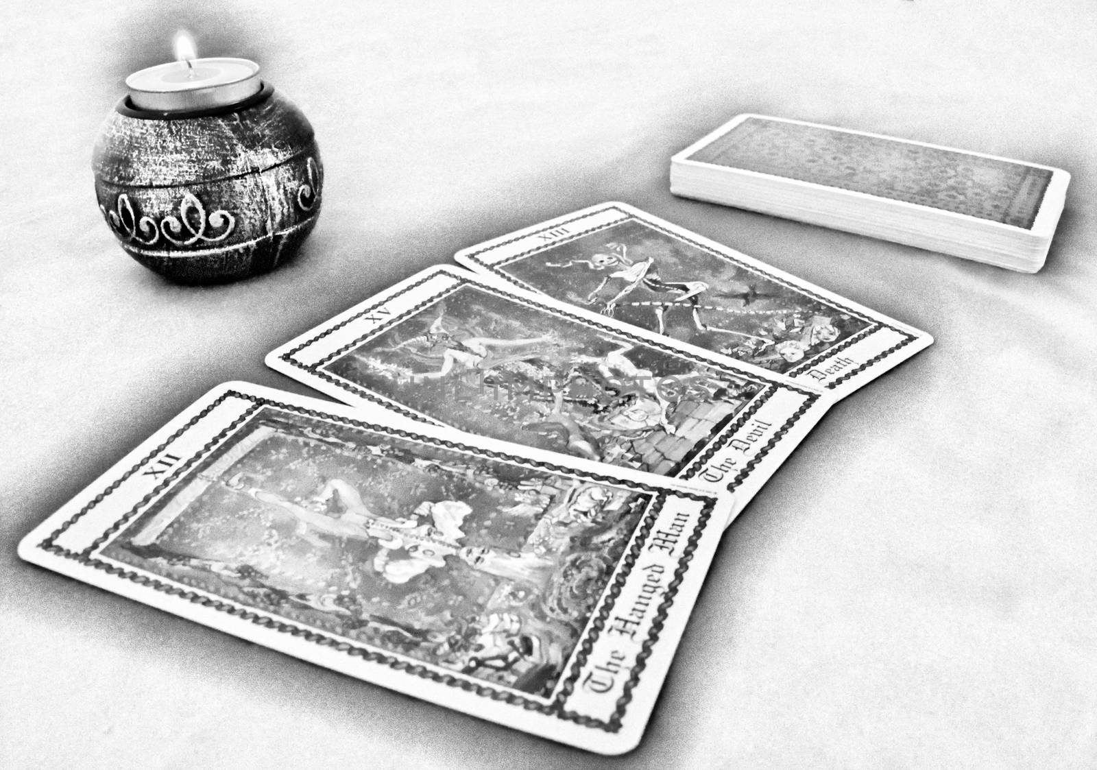 Tarot Cards in Black and White