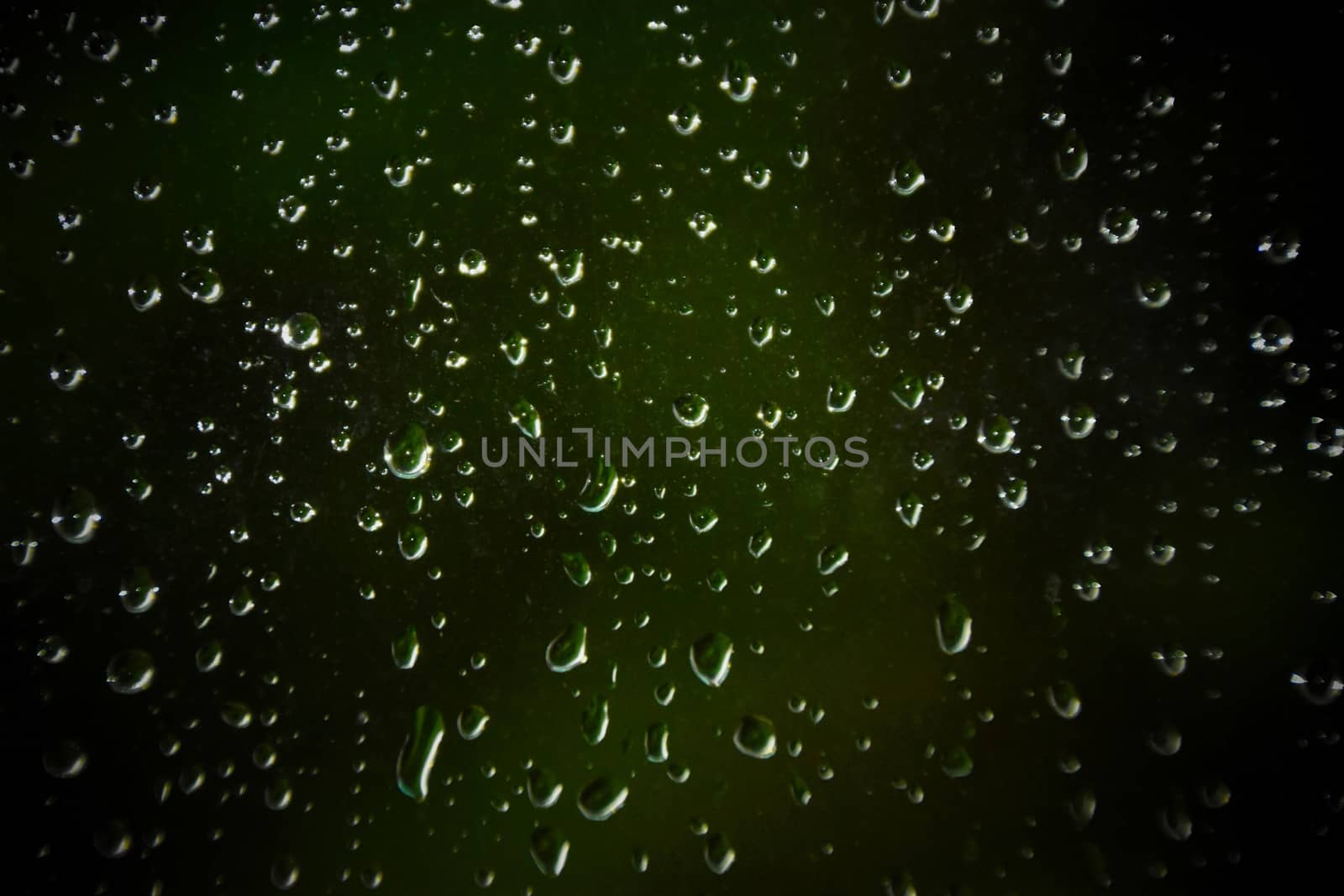 Rain droplets on glass