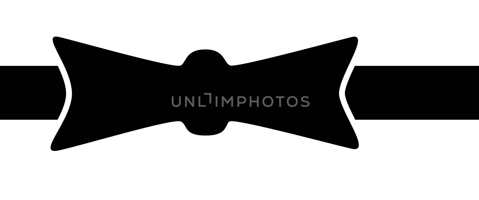 A black bow, tinted with white over a black background.