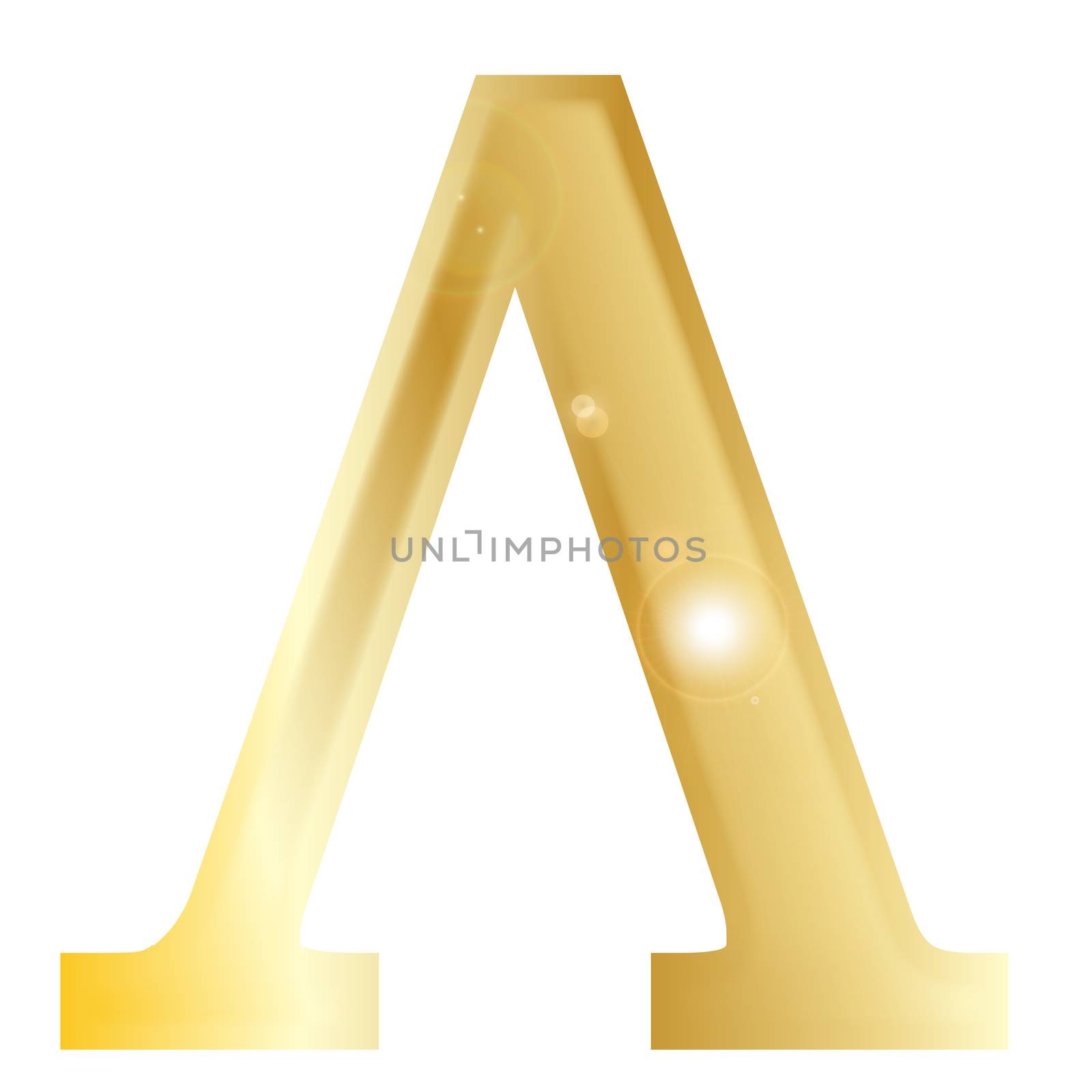 Lambda - a letter from the Greek alphabet isolated over a white Background.