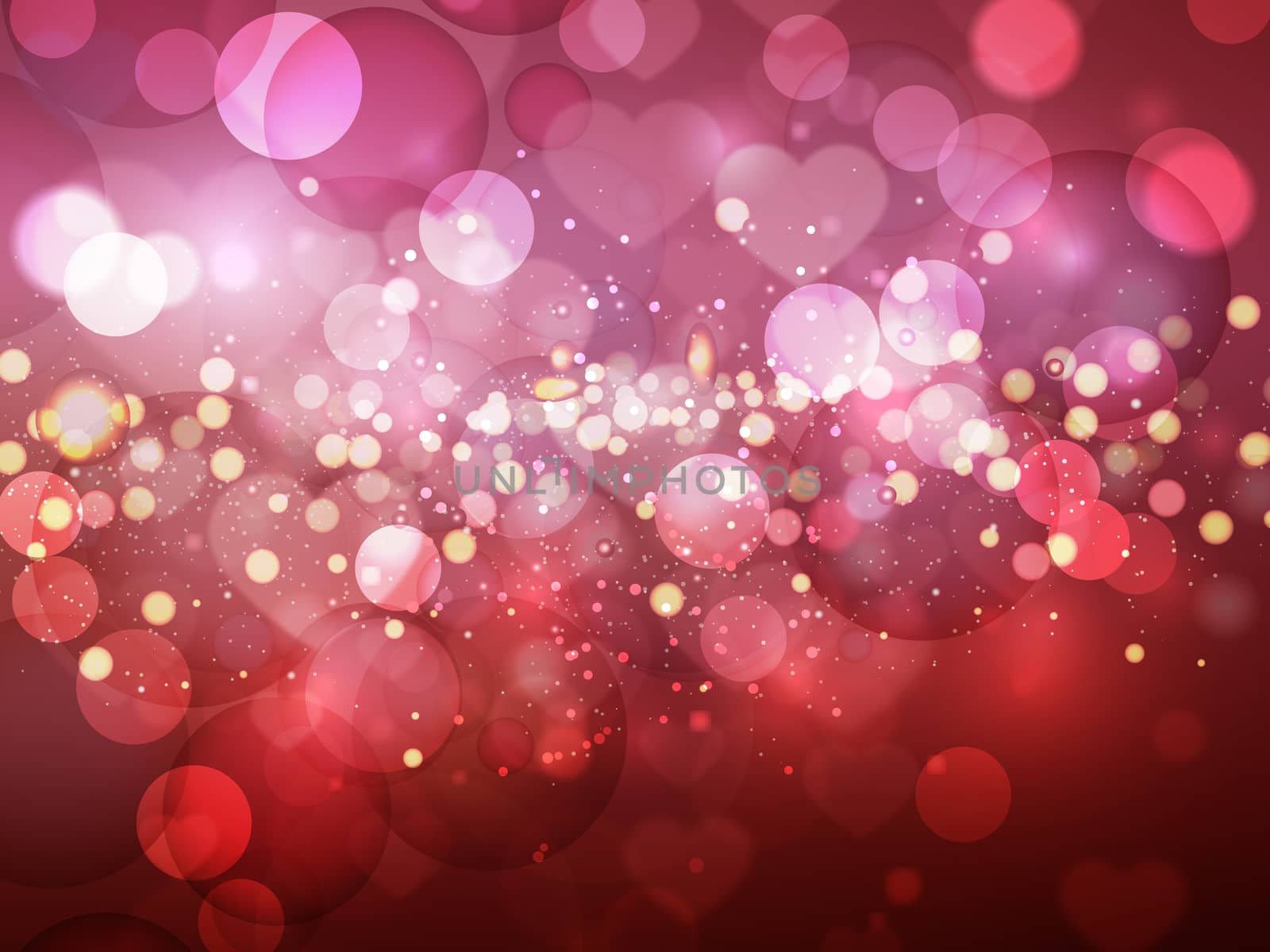 Heart blurred lights on colorfull background, Background with beautiful pink hearts, Hearts texture background