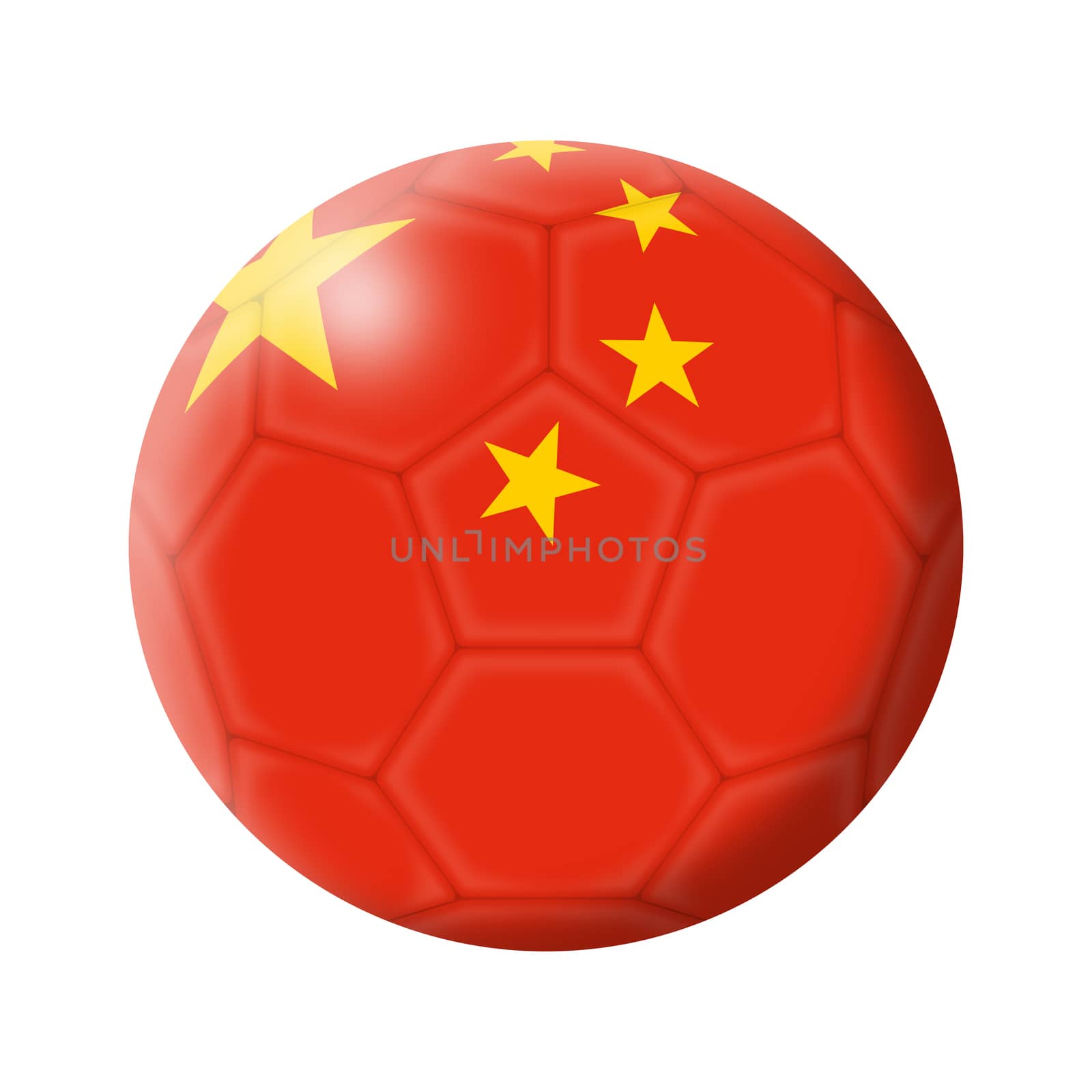 A Peoples Republic of China soccer ball football illustration isolated on white with clipping path