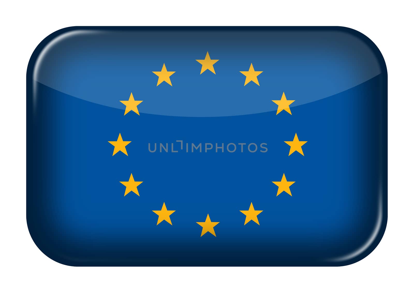 A European Union flag web icon rectangle button with clipping path