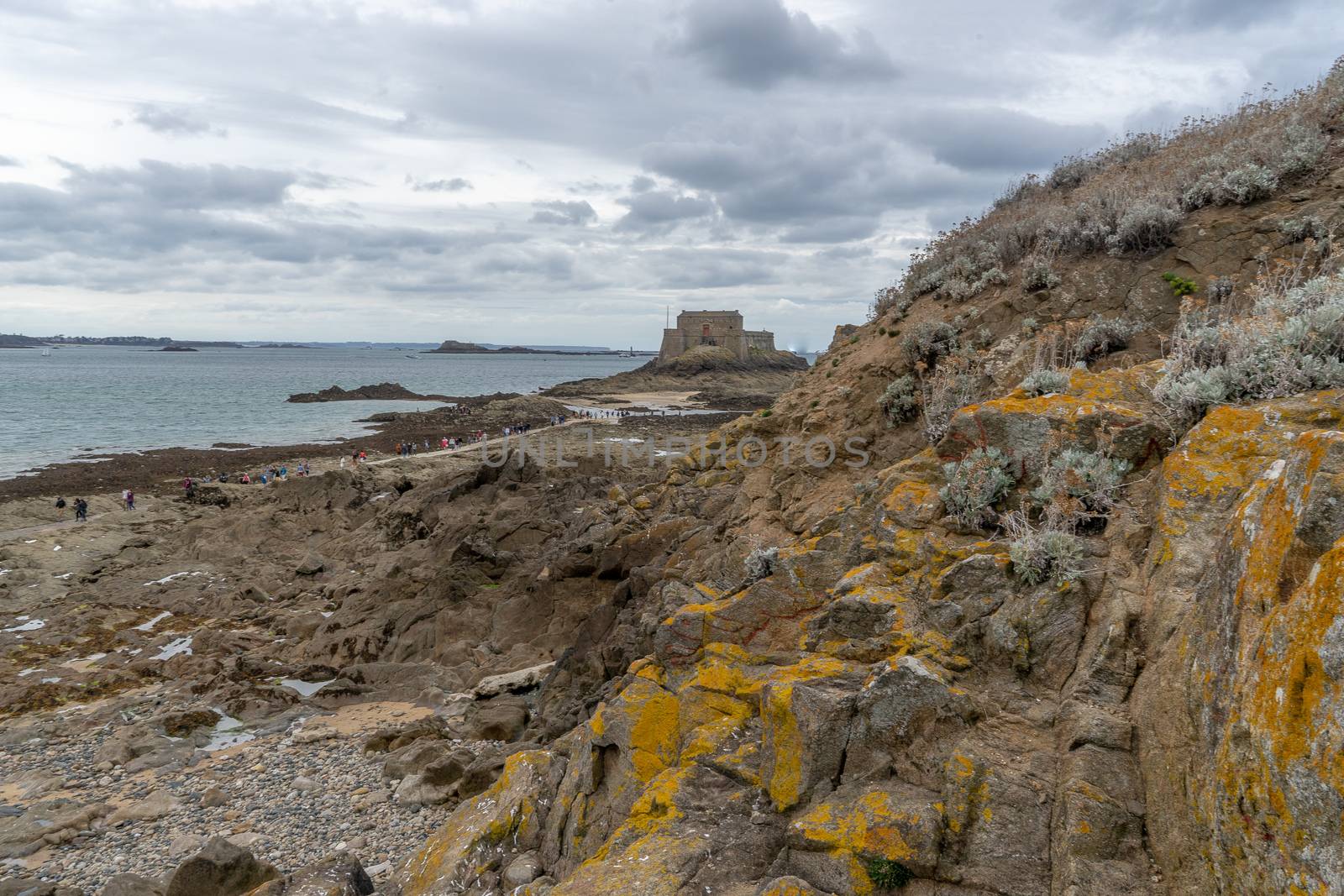 San Malo tourist attraction castle fort and water seascape