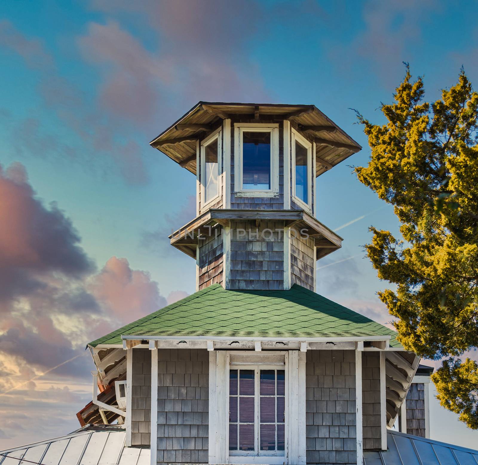 Cupola of Wood with Green Shingles by dbvirago