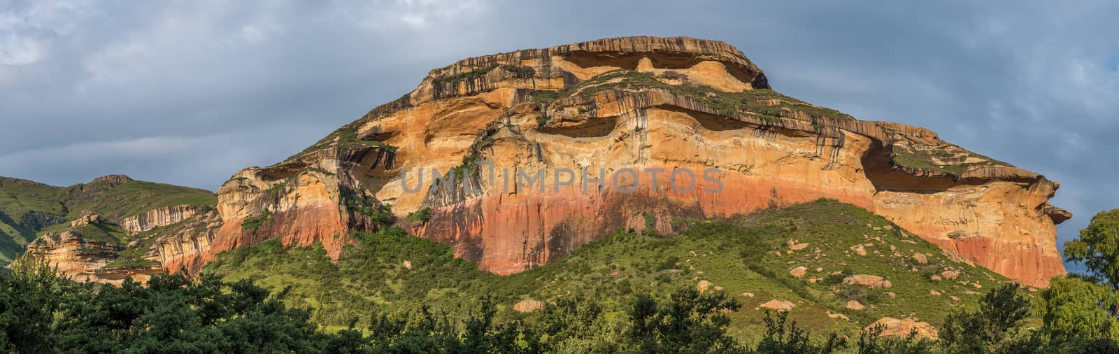 Panoramic view at sunset of the Mushroom Rocks at Glen Reenen in Golden gate