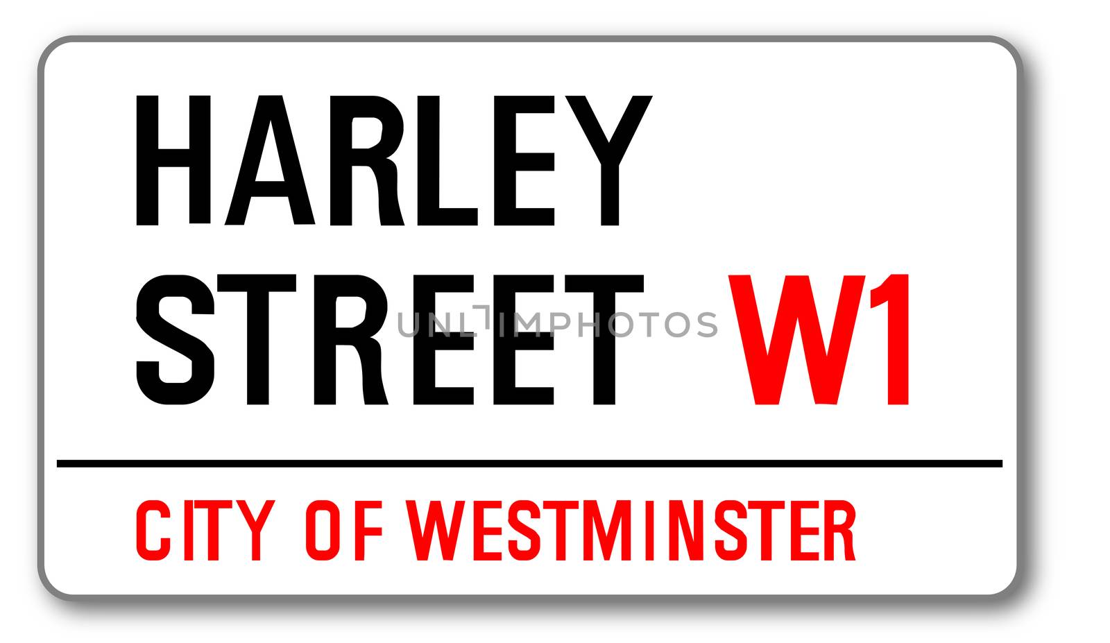 The street name sign from Harley Street West One... The famous street in London used by famour doctors.
