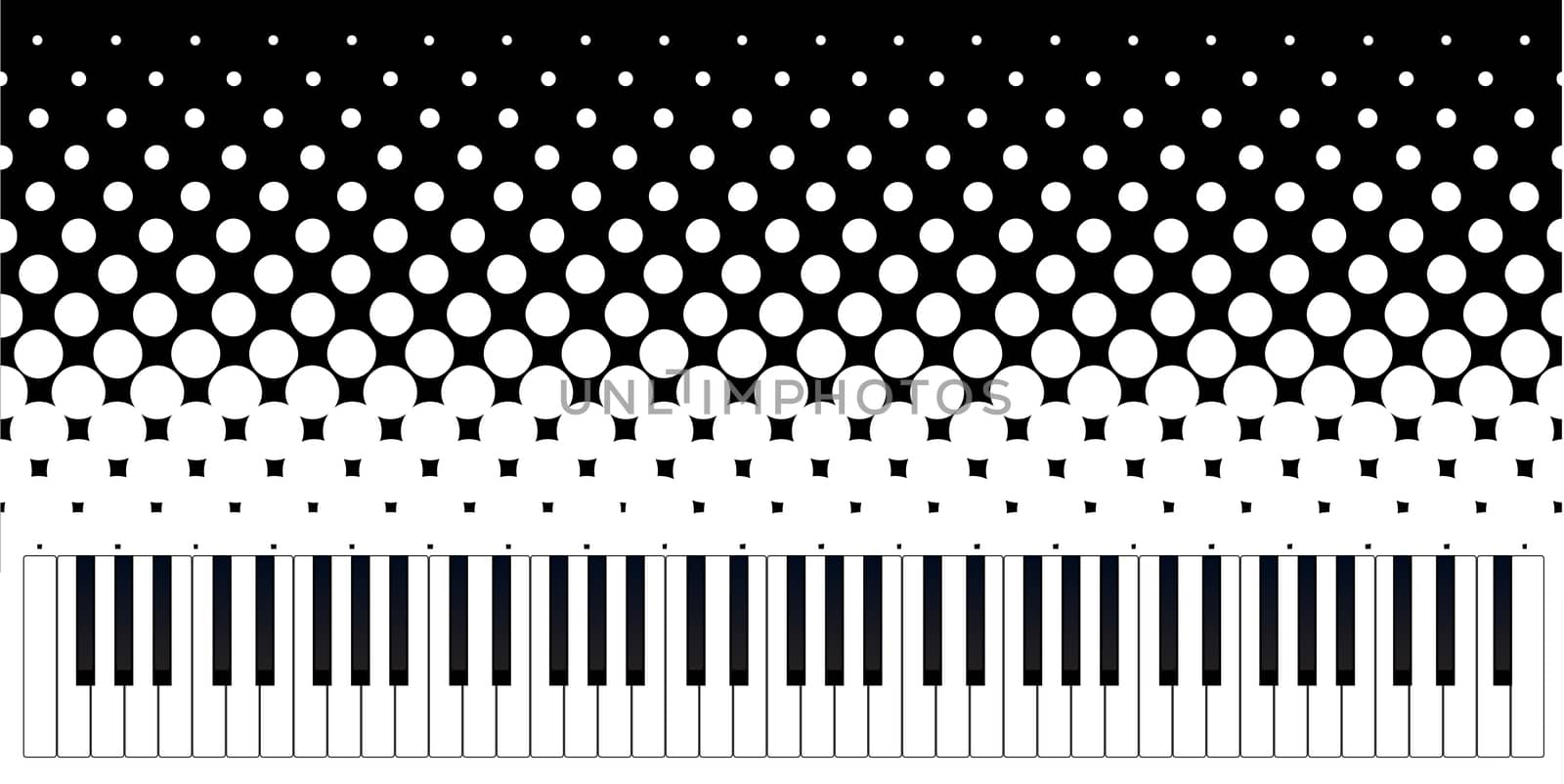 Black and white piano keys set against a black and white grunge background